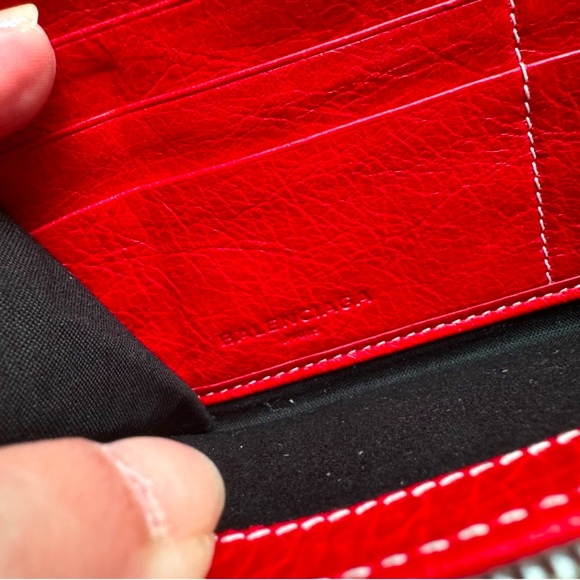 🔥Balenciaga🔥Multicolor Striped Leather Bazar Zip Around Wallet - Picture 2 of 11